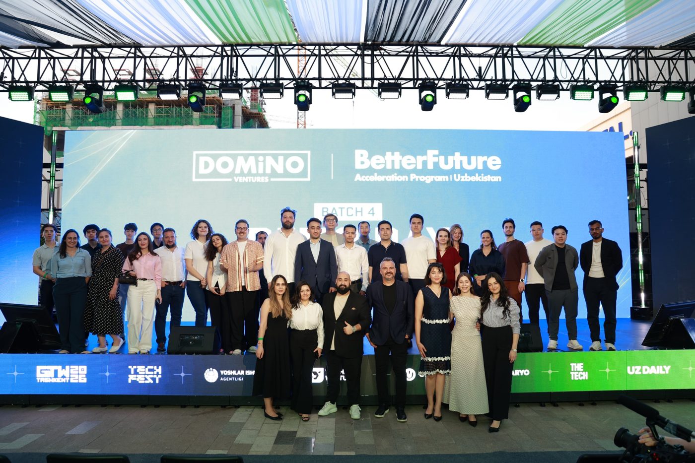Speakers, founders and organizers on stage at GTW Tashkent 2026
